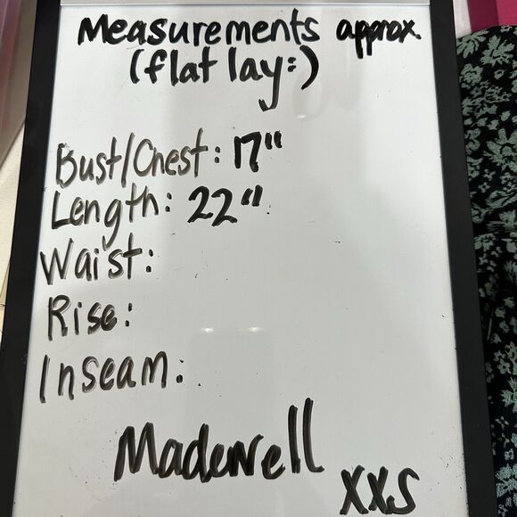 Madewell Top Women XXS Faux Wrap Ruffle Peplum Dark Green Floral Cottagecore - Picture 12 of 12